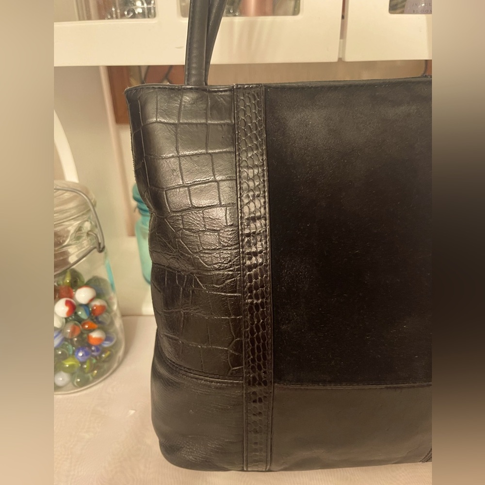 Giani Bernini Patchwork Vintage Black Leather Sho… - image 3